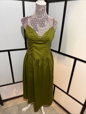 NWOT wild fable Olive Green Spaghetti Strap Midi Dress